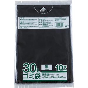 （まとめ） 阪和興業 ゴミ袋 黒 30L HK-081 1パック（10枚） 【×60セット】 - 拡大画像