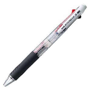 （まとめ） 三菱鉛筆 3色ボールペン ジェットストリーム3 0.38mm 軸色（透明） SXE340038.T 1本 【×15セット】 - 拡大画像
