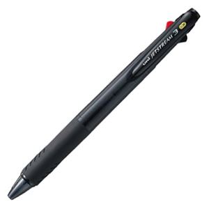（まとめ） 三菱鉛筆 3色ボールペン ジェットストリーム3 0.38mm 軸色（透明黒） SXE340038T.24 1本 【×15セット】 - 拡大画像