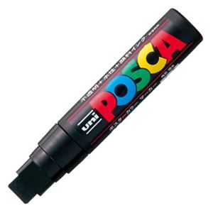 （まとめ） 三菱鉛筆 水性マーカー ポスカ 極太角芯 黒 PC17K.24 1本 【×20セット】 - 拡大画像