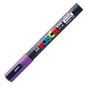 （まとめ） 三菱鉛筆 水性マーカー ポスカ 細字丸芯 紫 PC3M.12 1本 【×30セット】 - 拡大画像