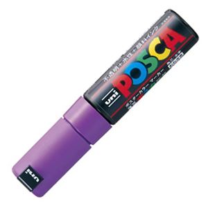 （まとめ） 三菱鉛筆 水性マーカー ポスカ 太字角芯 紫 PC8K.12 1本 【×20セット】 - 拡大画像