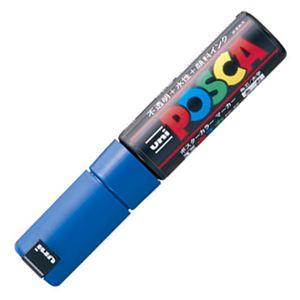 （まとめ） 三菱鉛筆 水性マーカー ポスカ 太字角芯 青 PC8K.33 1本 【×20セット】 - 拡大画像