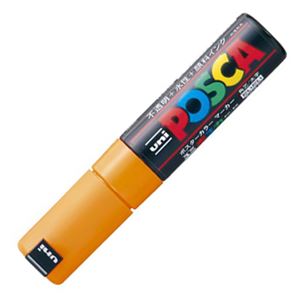 （まとめ） 三菱鉛筆 水性マーカー ポスカ 太字角芯 橙 PC8K.4 1本 【×20セット】 - 拡大画像