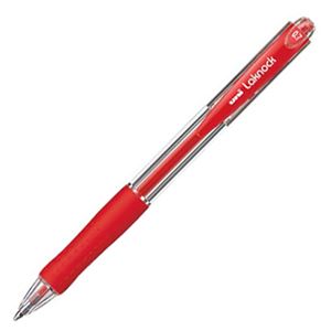 （まとめ） 三菱鉛筆 油性ボールペン VERY楽ノック 細字 0.7mm 赤 SN10007.15 1本 【×60セット】 - 拡大画像