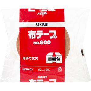 （まとめ） 積水化学 布テープ No.600 50mm×25m N60X03 1巻 【×10セット】 - 拡大画像