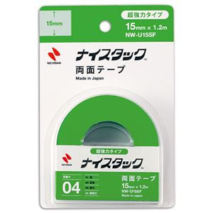 （まとめ） ニチバン ナイスタック 両面テープ超強力タイプ 小巻 15mm×1.2m NW-U15SF 1巻 【×10セット】