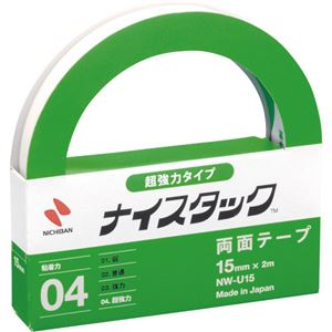 （まとめ） ニチバン ナイスタック 両面テープ超強力タイプ 大巻 15mm×2m NW-U15 1巻 【×10セット】
