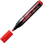 （まとめ） TANOSEE ノンドライ油性マーカー太字・角芯 赤 1セット（10本） 【×5セット】