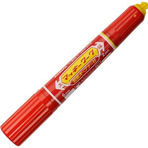 （まとめ） ゼブラ 油性マーカー マッキーワーク角芯太字+丸芯細字 赤 P-YYT21-R 1セット（10本） 【×5セット】