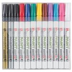 （まとめ） 寺西化学 油性マーカーペイントマーカーSR No.551 細字 12色（各色1本） MSR551C-12 1パック 【×2セット】
