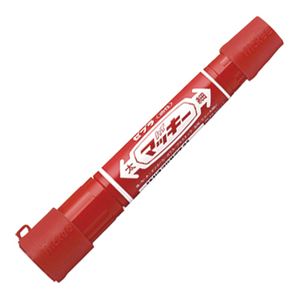 （まとめ） ゼブラ 油性マーカー ハイマッキー角芯太字+丸芯細字 キャップジャケット付 赤 P-MO-150-MC-RJ 1本 【×30セット】