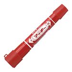 （まとめ） ゼブラ 油性マーカー ハイマッキー角芯太字+丸芯細字 キャップジャケット付 赤 P-MO-150-MC-RJ 1本 【×30セット】