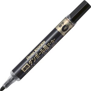 （まとめ） ぺんてる 油性ダンボール用マーカー 細字黒 ND150S-A 1セット（10本） 【×5セット】
