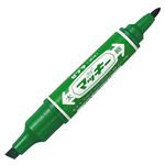 （まとめ） ゼブラ 油性マーカー ハイマッキー角芯太字+丸芯細字 緑 MO-150-MC-G 1本 【×50セット】