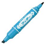 （まとめ） ゼブラ 油性マーカー ハイマッキー角芯太字+丸芯細字 ライトブルー MO-150-MC-LB 1本 【×50セット】