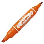 （まとめ） ゼブラ 油性マーカー ハイマッキー角芯太字+丸芯細字 オレンジ MO-150-MC-OR 1本 【×50セット】
