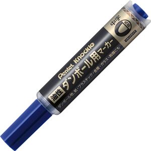 （まとめ） ぺんてる 油性ダンボール用マーカー 中字青 ND150M-C 1セット（10本） 【×5セット】