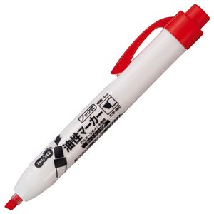 （まとめ） TANOSEE ノック式油性マーカーカートリッジタイプ 角芯 赤 1本 【×50セット】