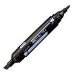 （まとめ） TANOSEE キャップ式油性マーカーツイン 太字+細字 黒 1セット（50本） 【×2セット】