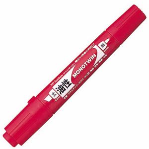 （まとめ） トンボ鉛筆 油性マーカー モノツインE太字+細字 赤 OD-TME25 1セット（10本） 【×5セット】