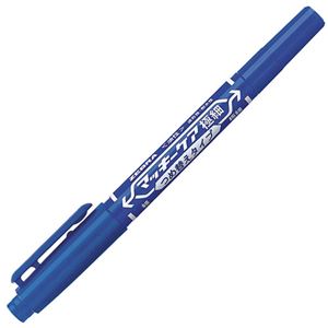 （まとめ） ゼブラ 油性マーカー マッキーケア極細つめ替えタイプ 細字+極細 青 YYTS5-BL 1セット（10本） 【×5セット】