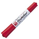 （まとめ） 寺西化学 油性マーカー マジックインキマジェスター 太字+細字 赤 MMJ50-T2 1本 【×30セット】