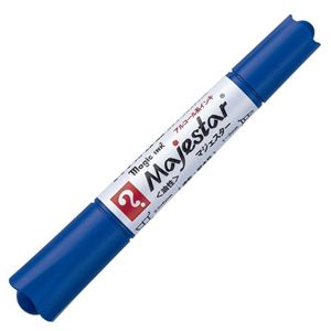 （まとめ） 寺西化学 油性マーカー マジックインキマジェスター 太字+細字 青 MMJ50-T3 1本 【×30セット】