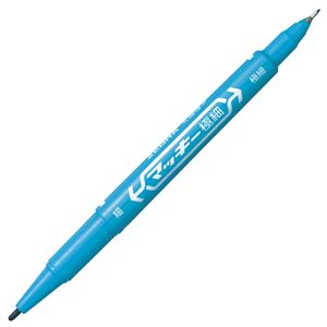（まとめ） ゼブラ 油性マーカー マッキー極細丸芯細字+極細 ライトブルー MO-120-MC-LB 1本 【×50セット】