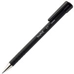 （まとめ） TANOSEE ノック式油性ボールペンラバー軸 0.7mm 黒 1本 【×100セット】