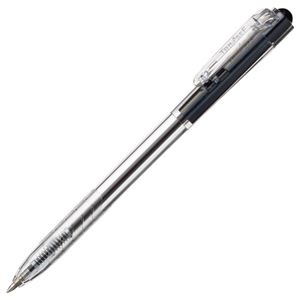 （まとめ） TANOSEE ノック式油性ボールペン0.7mm 黒 （軸色：クリア） 1箱（10本） 【×30セット】