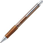 （まとめ） TANOSEEノック式油性ボールペン（なめらかインク） ハイグレード 0.5mm 黒 （軸色：モカブラウン） 1本 【×10セット】