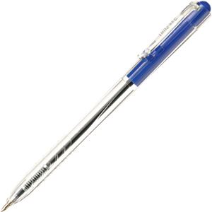 （まとめ） TANOSEE ノック式油性ボールペン0.7mm 青 （軸色：クリア） 1セット（100本：10本×10箱） 【×5セット】