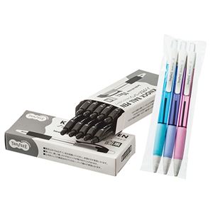 （まとめ） TANOSEEノック式油性ボールペン（なめらかインク） 0.5mm 黒 20本+カラー軸3本パック 1パック 【×5セット】