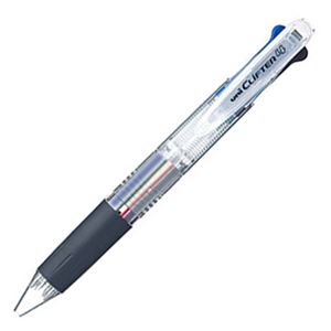 （まとめ） 三菱鉛筆 4色ボールペン クリフター0.7mm （軸色 透明） SE4354T 1本 【×10セット】