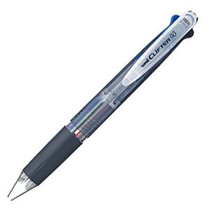 （まとめ） 三菱鉛筆 4色ボールペン クリフター0.7mm （軸色 透明黒） SE4354T.24 1本 【×10セット】