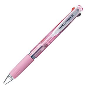 （まとめ） 三菱鉛筆 3色ボールペン クリフター0.7mm （軸色 透明ピンク） SE3304T.13 1本 【×30セット】