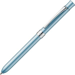 （まとめ） TANOSEE 多機能筆記具3ファンクションスリムメタルf シルバーブルーマイカ 1本 【×5セット】