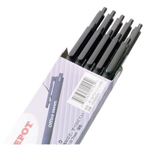 （まとめ） オフィスデポ ODノック式油性ボールペン0.7mm 黒 OD39320 1箱（10本） 【×30セット】
