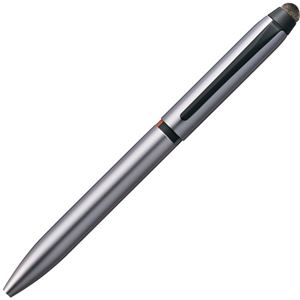 （まとめ） 三菱鉛筆 ジェットストリーム スタイラス3色ボールペン＆タッチペン シルバー SXE3T18005P26 1本 【×5セット】