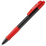 （まとめ） TANOSEE ノック式油性ボールペン0.7mm 赤 （軸色：黒） 1箱（10本） 【×10セット】