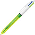 （まとめ） BIC 4色ネオンボールペン4CN10FLYLW 1本 【×10セット】