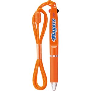 （まとめ） 三菱鉛筆 ストラップ付2色ボールペンプレイヤーズ 0.7mm （軸色 橙） SE382.4 1本 【×10セット】