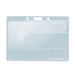 （まとめ） ライオン事務器 名札用ホルダー ヨコ型ハードタイプ IDカード用 N200H-2P 1パック（2個） 【×30セット】