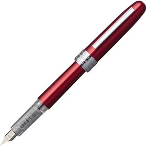 （まとめ） プラチナ 万年筆 プレジール #70レッド 細字（化粧箱入） PGB-1000#70-2 1本 【×5セット】