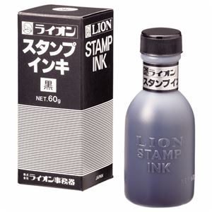 （まとめ） ライオン事務器スタンプ台No.23・CS-13専用補充インキ 水性染料 60g 黒 2号 1個 【×5セット】