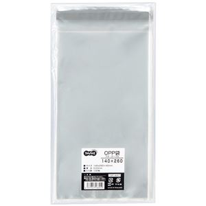 （まとめ） TANOSEE OPP袋 フタ・テープ付140×260+40mm 1セット（500枚：100枚×5パック） 【×5セット】
