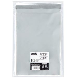 （まとめ） TANOSEE OPP袋 フタ・テープ付A5用 160×220+40mm 1パック（100枚） 【×10セット】
