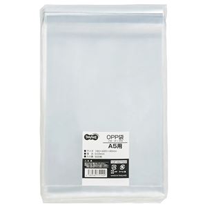 （まとめ） TANOSEE OPP袋 フタ・テープ付A5用 160×220+40mm 1セット（1000枚：500枚×2パック） 【×3セット】