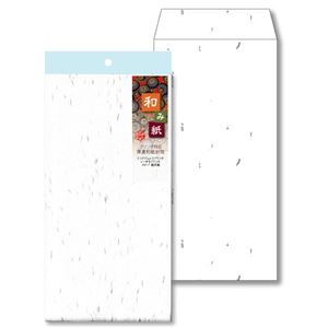 （まとめ） 長門屋商店 和み紙封筒 長3105g／m2 しろ ナフ-111 1パック（10枚） 【×10セット】